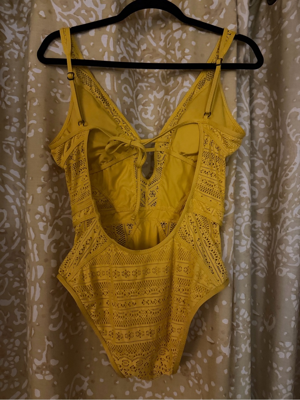 BECCA Sun Glow Lace One-Piece Swimsuit with Plunge Neck - Picture 4 of 5